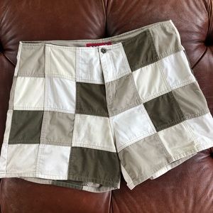 Zana Di Shorts High Waist Patchwork Beige Olive 16